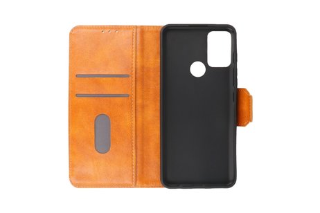 Zakelijke Book Case Telefoonhoesje - Portemonnee Hoesje - Pasjeshouder Wallet Case - Geschikt voor Motorola Moto G50 - Bruin