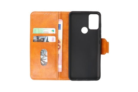Zakelijke Book Case Telefoonhoesje - Portemonnee Hoesje - Pasjeshouder Wallet Case - Geschikt voor Motorola Moto G50 - Bruin