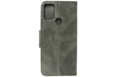 BAOHU Zakelijke Book Case Telefoonhoesje - Portemonnee Hoesje - Pasjeshouder Wallet Case - Geschikt voor Motorola Moto G50 - Donker Groen