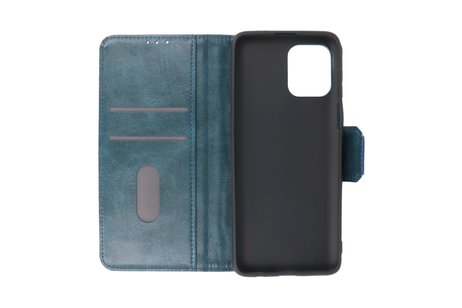 BAOHU Zakelijke Book Case Telefoonhoesje - Portemonnee Hoesje - Pasjeshouder Wallet Case - Geschikt voor Motorola Moto G100 - Blauw