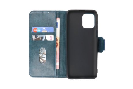 BAOHU Zakelijke Book Case Telefoonhoesje - Portemonnee Hoesje - Pasjeshouder Wallet Case - Geschikt voor Motorola Moto G100 - Blauw