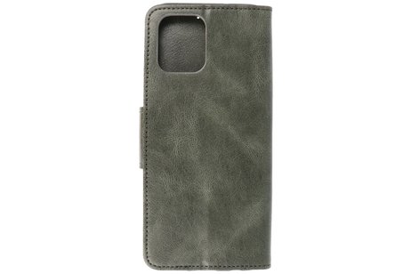 BAOHU Zakelijke Book Case Telefoonhoesje - Portemonnee Hoesje - Pasjeshouder Wallet Case - Geschikt voor Motorola Moto G100 - Donker Groen