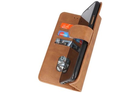 Motorola Moto G30 - Moto G20 - Moto G10 Hoesje Kaarthouder Book Case Telefoonhoesje Bruin