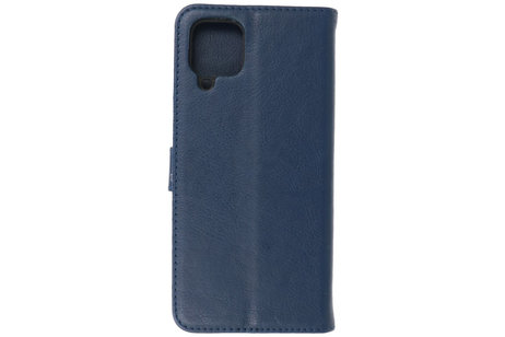 Hoesje Geschikt voor Samsung Galaxy A12 - Kaarthouder Book Case Telefoonhoesje - Navy