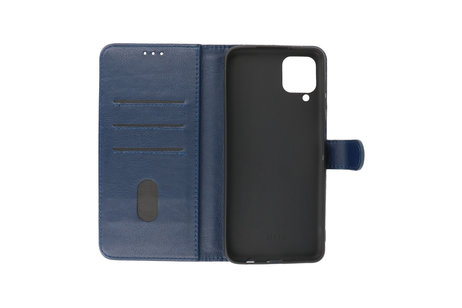 Hoesje Geschikt voor Samsung Galaxy A12 - Kaarthouder Book Case Telefoonhoesje - Navy