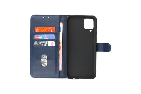 Hoesje Geschikt voor Samsung Galaxy A12 - Kaarthouder Book Case Telefoonhoesje - Navy