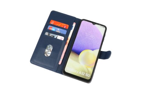 BAOHU Hoesje Geschikt voor Samsung Galaxy A32 5G - Kaarthouder Book Case Telefoonhoesje - Navy