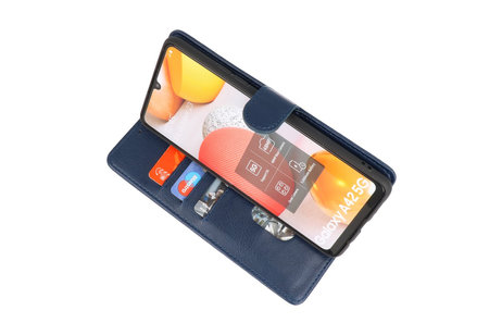 BAOHU Hoesje Geschikt voor Samsung Galaxy A42 5G - Kaarthouder Book Case Telefoonhoesje - Navy