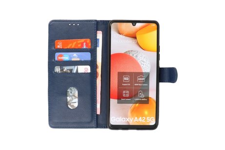 BAOHU Hoesje Geschikt voor Samsung Galaxy A42 5G - Kaarthouder Book Case Telefoonhoesje - Navy