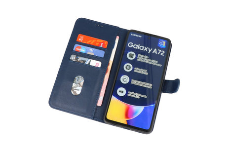 Hoesje Geschikt voor Samsung Galaxy A72 / A72 5G - Kaarthouder Book Case Telefoonhoesje - Navy