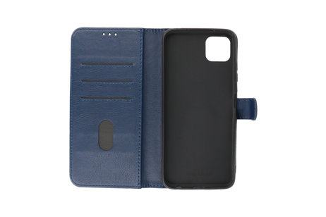 BAOHU Hoesje Geschikt voor Samsung Galaxy A22 5G - Kaarthouder Book Case Telefoonhoesje - Navy
