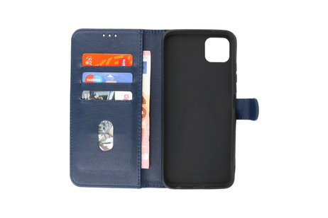 BAOHU Hoesje Geschikt voor Samsung Galaxy A22 5G - Kaarthouder Book Case Telefoonhoesje - Navy