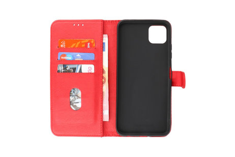BAOHU Hoesje Geschikt voor Samsung Galaxy A22 5G - Kaarthouder Book Case Telefoonhoesje - Rood