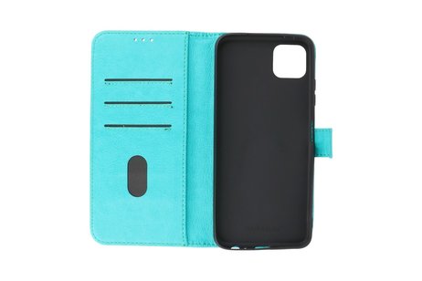 BAOHU Hoesje Geschikt voor Samsung Galaxy A22 5G - Kaarthouder Book Case Telefoonhoesje - Groen