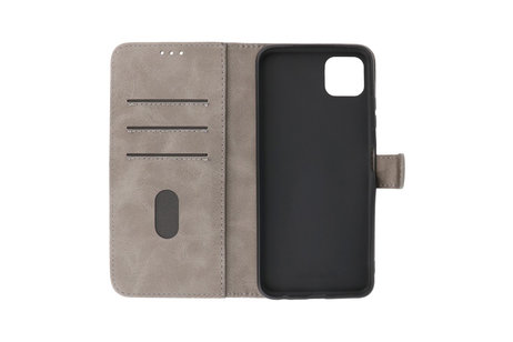 BAOHU Hoesje Geschikt voor Samsung Galaxy A22 5G - Kaarthouder Book Case Telefoonhoesje - Grijs