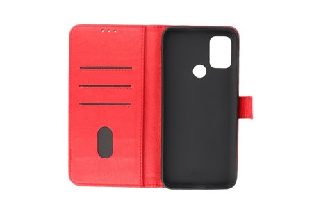 Hoesje Geschikt voor Motorola Moto G30 - Moto G20 - Moto G10 - Kaarthouder Book Case Telefoonhoesje - Rood