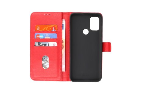 BAOHU Hoesje Geschikt voor Motorola Moto G30 - Moto G20 - Moto G10 - Kaarthouder Book Case Telefoonhoesje - Rood