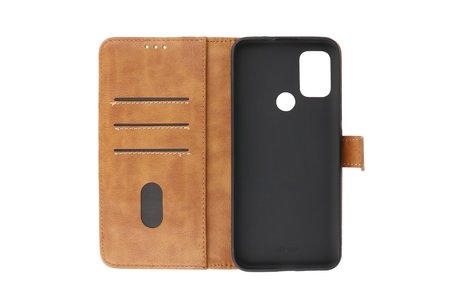 Motorola Moto G30 - Moto G20 - Moto G10 Hoesje Kaarthouder Book Case Telefoonhoesje Bruin