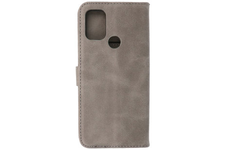 Motorola Moto G30 - Moto G20 - Moto G10 Hoesje Kaarthouder Book Case Telefoonhoesje Grijs