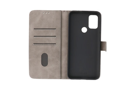 Motorola Moto G30 - Moto G20 - Moto G10 Hoesje Kaarthouder Book Case Telefoonhoesje Grijs