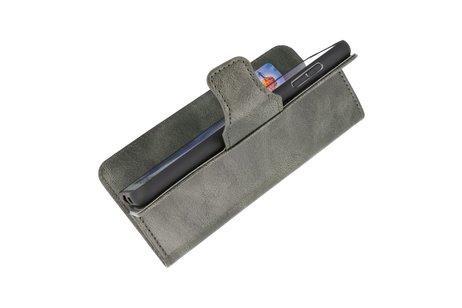 BAOHU Zakelijke Book Case Telefoonhoesje - Portemonnee Hoesje - Pasjeshouder Wallet Case - Geschikt voor Oppo Reno 6 Pro 5G - Donker Groen