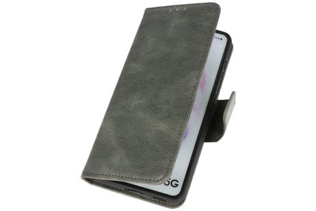 BAOHU Zakelijke Book Case Telefoonhoesje - Portemonnee Hoesje - Pasjeshouder Wallet Case - Geschikt voor Oppo Reno 6 Pro Plus 5G - Donker Groen