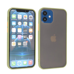 BAOHU Hoesje Geschikt voor de iPhone 12 Mini - Hard Case Backcover Telefoonhoesje - Groen