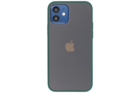 BAOHU Hoesje Geschikt voor de iPhone 12 Mini - Hard Case Backcover Telefoonhoesje - Donker Groen