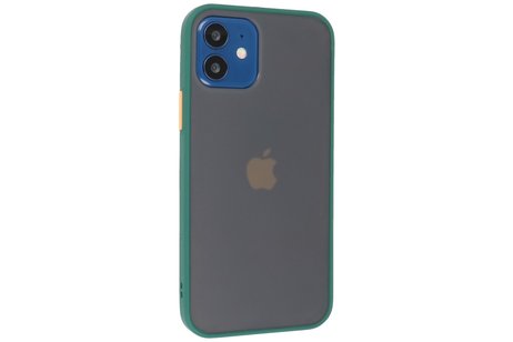 BAOHU Hoesje Geschikt voor de iPhone 12 Mini - Hard Case Backcover Telefoonhoesje - Donker Groen