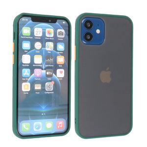 BAOHU Hoesje Geschikt voor de iPhone 12 Mini - Hard Case Backcover Telefoonhoesje - Donker Groen