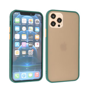 BAOHU Hoesje Geschikt voor de iPhone 12 & iPhone 12 Pro - Hard Case Backcover Telefoonhoesje - Donker Groen