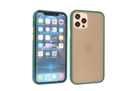 BAOHU Hoesje Geschikt voor de iPhone 12 & iPhone 12 Pro - Hard Case Backcover Telefoonhoesje - Donker Groen