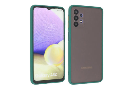 BAOHU Hoesje Geschikt voor de Samsung Galaxy A32 4G - Hard Case Backcover Telefoonhoesje - Donker Groen