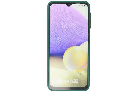 BAOHU Hoesje Geschikt voor de Samsung Galaxy A32 4G - Hard Case Backcover Telefoonhoesje - Donker Groen