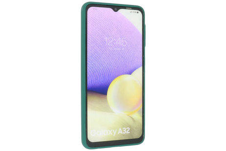 BAOHU Hoesje Geschikt voor de Samsung Galaxy A32 4G - Hard Case Backcover Telefoonhoesje - Donker Groen