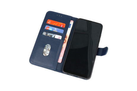 BAOHU Hoesje Geschikt voor de Oppo Reno 6 Pro 5G - Kaarthouder Book Case Telefoonhoesje - Navy