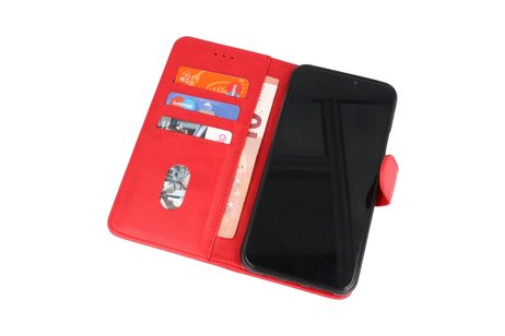BAOHU Hoesje Geschikt voor de Oppo A94 5G & A95 5G - Kaarthouder Book Case Telefoonhoesje - Rood