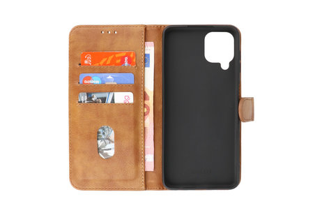 BAOHU Hoesje Geschikt voor Samsung Galaxy A22 4G - Kaarthouder Book Case Telefoonhoesje - Bruin