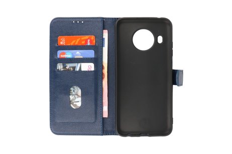 Hoesje Geschikt voor de Nokia X10 & Nokia X20 - Kaarthouder Book Case Telefoonhoesje - Navy