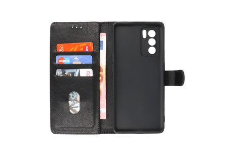 BAOHU Hoesje Geschikt voor de Oppo Reno 6 Pro 5G - Kaarthouder Book Case Telefoonhoesje - Zwart