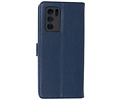 BAOHU Hoesje Geschikt voor de Oppo Reno 6 Pro 5G - Kaarthouder Book Case Telefoonhoesje - Navy