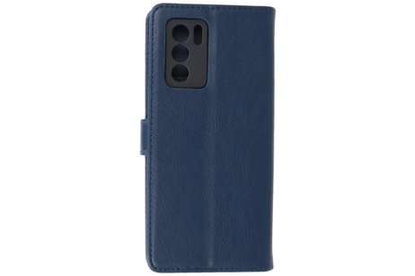 BAOHU Hoesje Geschikt voor de Oppo Reno 6 Pro 5G - Kaarthouder Book Case Telefoonhoesje - Navy