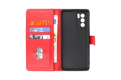 Hoesje Geschikt voor de Oppo Reno 6 Pro 5G - Kaarthouder Book Case Telefoonhoesje - Rood