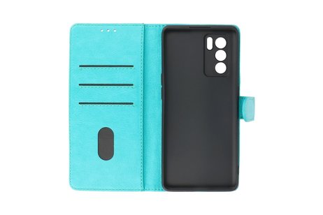 BAOHU Hoesje Geschikt voor de Oppo Reno 6 Pro 5G - Kaarthouder Book Case Telefoonhoesje - Groen