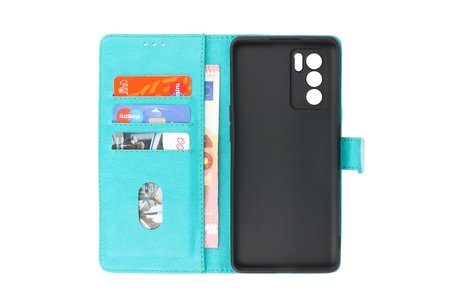 BAOHU Hoesje Geschikt voor de Oppo Reno 6 Pro 5G - Kaarthouder Book Case Telefoonhoesje - Groen