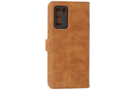 Oppo Reno 6 Pro 5G Hoesje Kaarthouder Book Case Telefoonhoesje Bruin