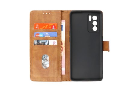 Oppo Reno 6 Pro 5G Hoesje Kaarthouder Book Case Telefoonhoesje Bruin