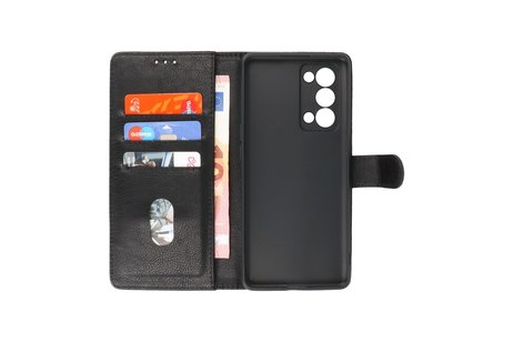 BAOHU Hoesje Geschikt voor de Oppo Reno 6 Pro Plus 5G - Kaarthouder Book Case Telefoonhoesje - Zwart