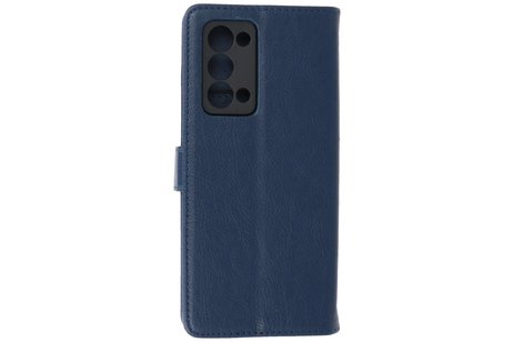 BAOHU Hoesje Geschikt voor de Oppo Reno 6 Pro Plus 5G - Kaarthouder Book Case Telefoonhoesje - Navy