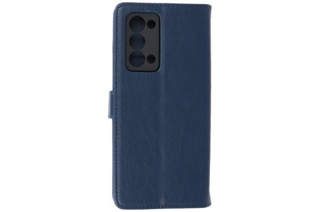 Oppo Reno 6 Pro Plus 5G Hoesje Kaarthouder Book Case Telefoonhoesje Navy